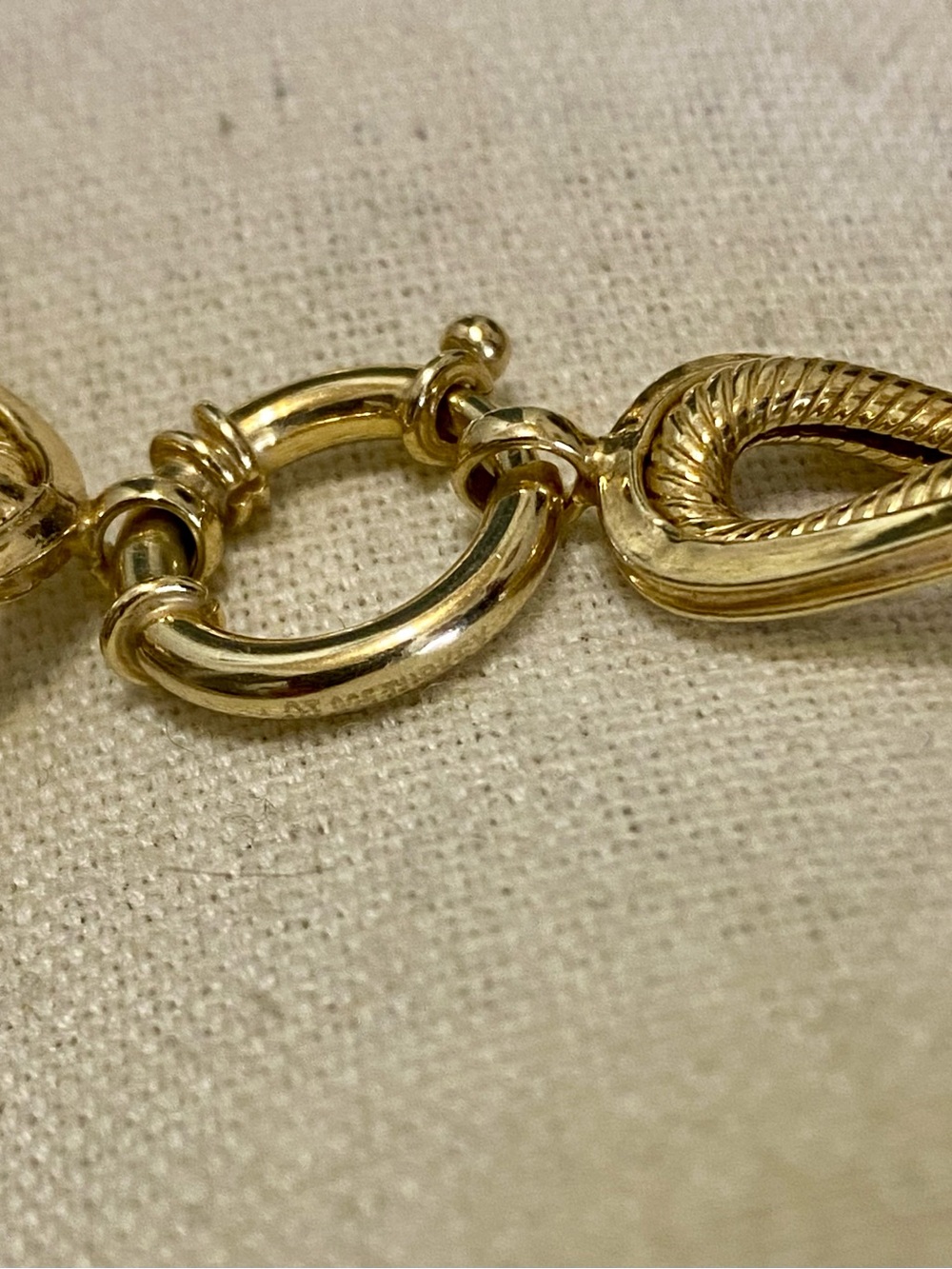 Sterling Silver Gold Wash Chunky Link Necklace 925 Turkey - Picture 7 of 12